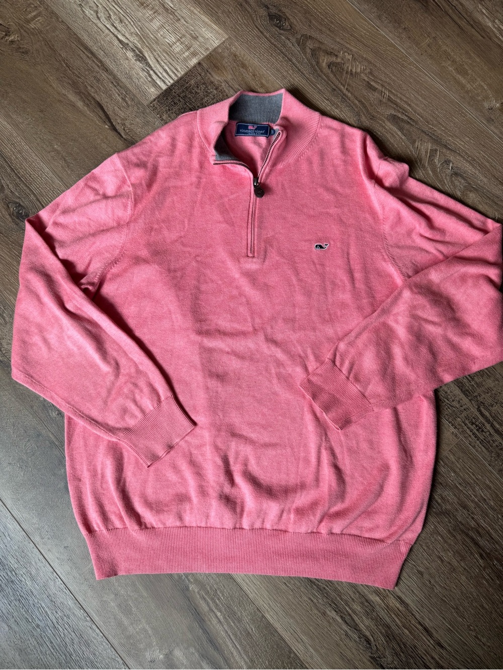 Vineyard Vines Men's Coral Pink Half-Zip Sweater
